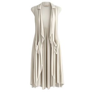 Philosophy Republic S Beige Waterfall Tunic Cardigan Boho Chic Drape Lagenlook